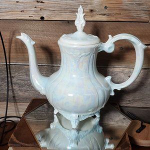 Loma of Arizona 1960's Footed Coffee/Hot Cocoa Pot - Server - Irridescent White